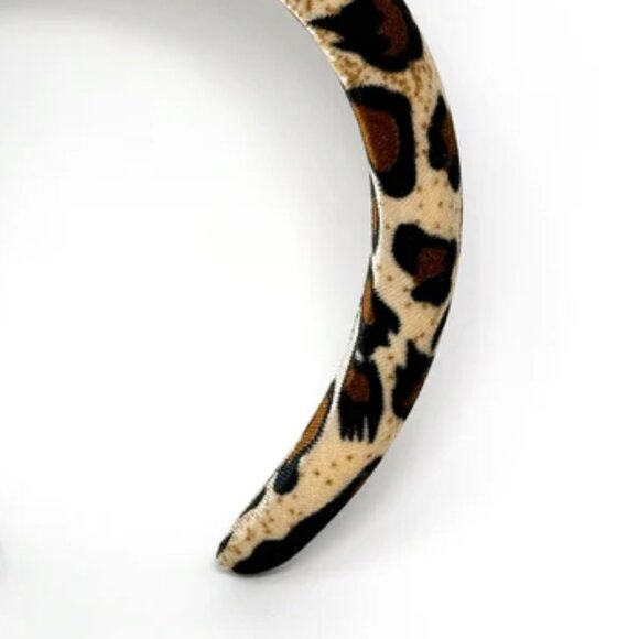 NWOT Magda Padded Large Leopard Print Headband - Picture 2 of 7
